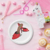 Chic Red High Heels Glamoureuze Stiletto Mode Papieren Bordje (Feest)