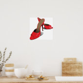 Chic Red High Heels Glamoureuze Stiletto Mode Poster (Keuken)