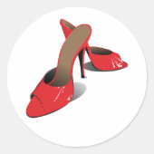 Chic Red High Heels Glamoureuze Stiletto Mode Ronde Sticker (Voorkant)