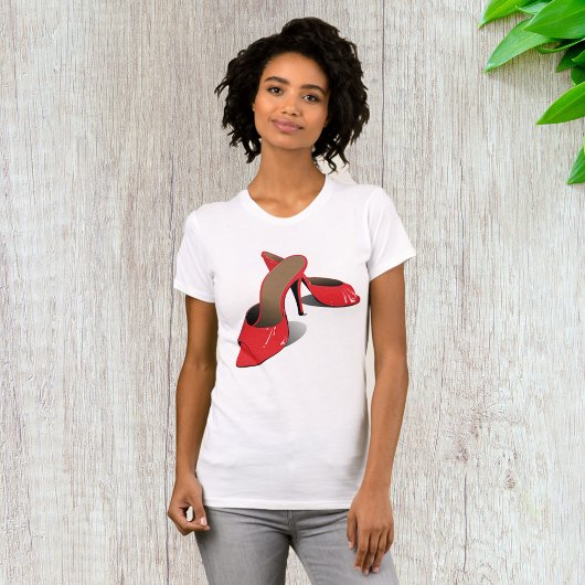 Chic Red High Heels Glamoureuze Stiletto Mode T-shirt