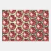 Chic Red kerstballen Gold Glitter Sparkles Inpakpapier Vel (Voorkant)