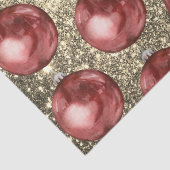 Chic Red kerstballen Gold Sparkles Tissuepapier (Detail)