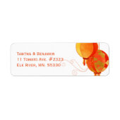 Chic Red Lantern Wedding Return-adres Etiket (Voorkant)