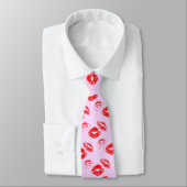 Chic Red Lip Print Stropdas op lavendel Achtergron (Gebonden)