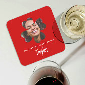  Chic Red Lucky in Love Irish Shamrock Foto Kartonnen Onderzetters