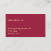 Chic Red met Driving Gold Visitekaartje (Achterkant)