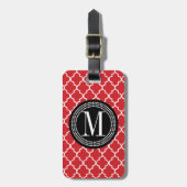 Chic Red Moroccan Lattice Persoonlijk Bagagelabel (Voorkant verticaal)