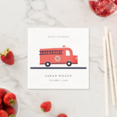Chic Red Navy Fire Truck Engine Baby shower Servet (Insitu)