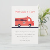 Chic Red Navy Fire Truck Engine Elke zondag Bedankkaart (Staand voorkant)