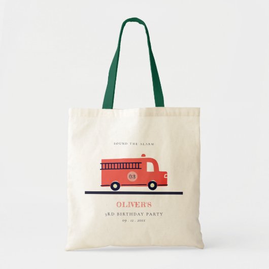 Chic Red Navy Fire Truck Engine Elke zondag Tote Bag (Voorkant)