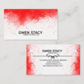 Chic Red Paint Splash op gewoon wit Visitekaartje (Voorkant / Achterkant)