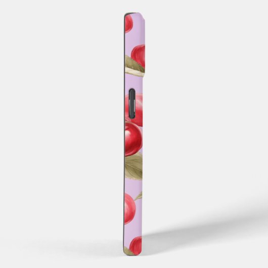 Chic Red, Pastel Mauve Cherry Fruit met Goud Case-Mate iPhone Case (Achterkant / Rechts)