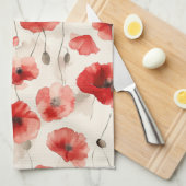 Chic red poppies script name  theedoek (Quarter Fold)