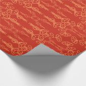 Chic Red Poppy Outline, rol van het verpakken van Cadeaupapier (Hoek)