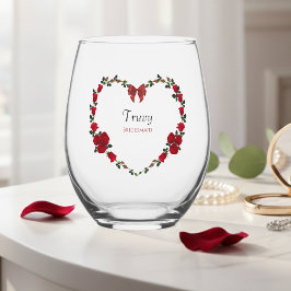 Chic Red Rose Bridesmaid Gift Drinkware Set Wijnglas Zonder Voet