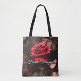 Chic Red Rose Design – Stijlvolle bloemen aanpasse Tote Bag