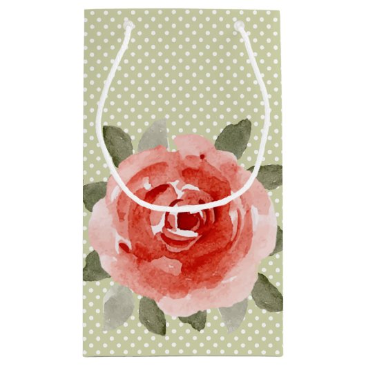 Chic Red Rose Klein Cadeauzakje (Achterkant)