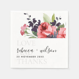 CHIC RED ROSE PEONY FLORAL LOVE AND BEDANKT WEDING SERVET