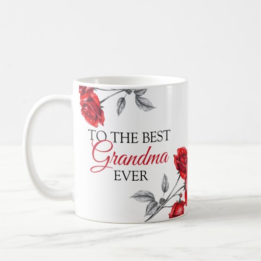 Chic Red Roses Beste Oma Koffiemok (Links)