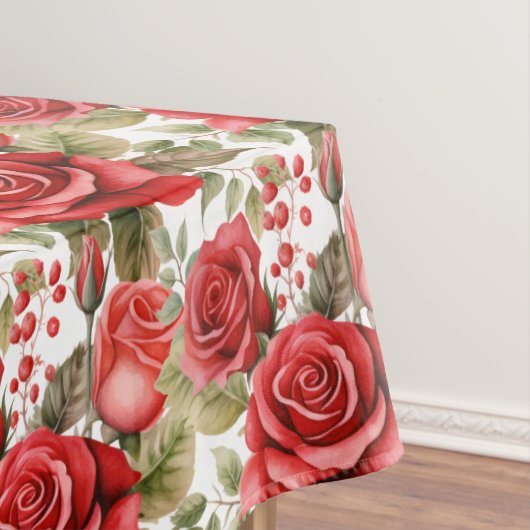 Chic Red Roses tafelkleed (Voorbeeld)