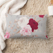 chic red, roze floral kussen (Deken)