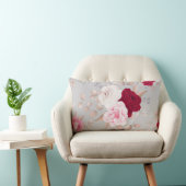 chic red, roze floral kussen (Stoel)
