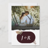 Chic Red Ruby save the date, plaats jouw foto Kaart (Achterkant)