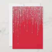 Chic Red Silver Glitter Fringe Curtain met kerstmi Kaart (Achterkant)
