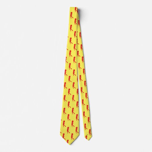 Chic Red Sports Lady Golfer Silhouette Stropdas (Voorkant)