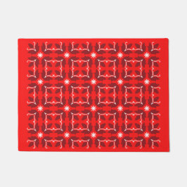 Chic Red Tegel Flowers Patroon Small Deurklep Deurmat