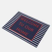 Chic Red White en Blue Welcome Doormat Deurmat (Schuin)