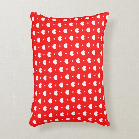 Chic Red White Hearts Pattern Accent Pillow Kussen (Voorkant(Verticaal))