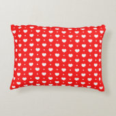 Chic Red White Hearts Pattern Accent Pillow Kussen (Achterkant)