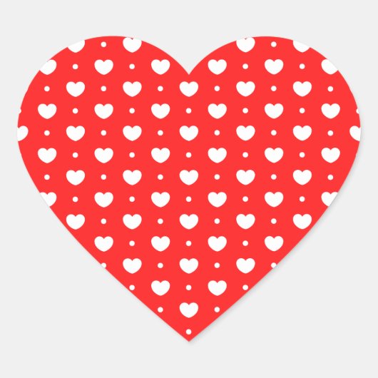 Chic Red White Hearts Pattern Girl Stickers (Voorkant)