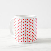 Chic Red White Hearts Pattern Girl Tea Coffee Mok (Voorkant links)