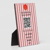 Chic Red & White Stripes QR Code Wifi Fotoplaat (Zijkant)