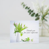 Chic Referral Dank u Tulip Flowers Business Kaart (Staand voorkant)