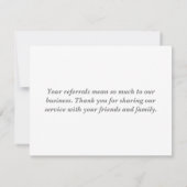 Chic Referral Dank u Tulip Flowers Business Kaart (Achterkant)