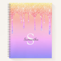 Chic Regenboog Glitter Druppels Glans Monogram Naa