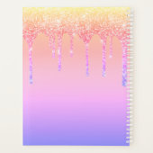 Chic Regenboog Glitter Druppels Glans Monogram Naa Planner (Achterkant)
