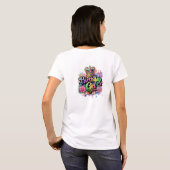 Chic regenboog glitter Verjaardag koningin meisje T-shirt (Achterkant volledig)