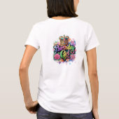 Chic regenboog glitter Verjaardag koningin meisje T-shirt (Achterkant)