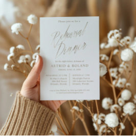 Chic repetitie diner Faux Gold Folie Kalligrafie Kaart