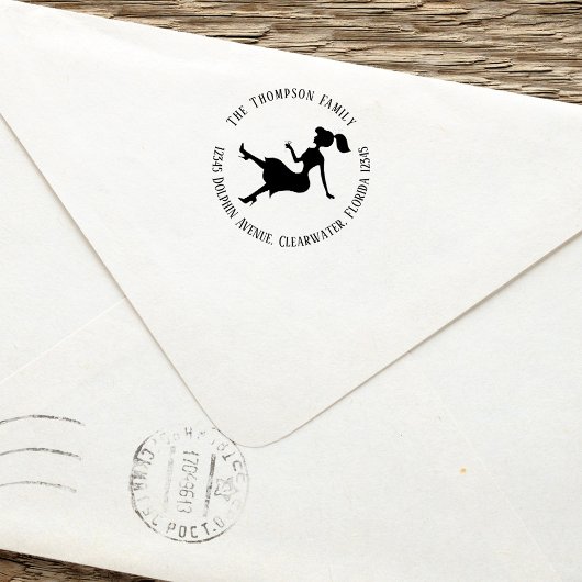 Chic retouradres gepersonaliseerd silhouet  zelfinktende stempel