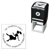 Chic retouradres gepersonaliseerd silhouet  zelfinktende stempel (In situ)