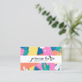 chic retro 80s haarstylist kleurrijke haarstylist visitekaartje (Staand voorkant)