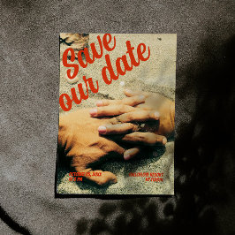 Chic Retro 90's Photo Save the Date Uitnodiging