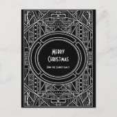 Chic retro art deco Merry kerst Briefkaart (Voorkant)