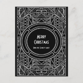 Chic retro art deco Merry kerst Briefkaart