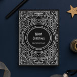Chic retro art deco Merry kerst Feestdagenkaart<br><div class="desc">Retro en elegante stijl voor deze serie van kunst deco klantgerichte kaarten.</div>
